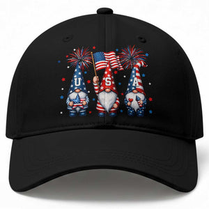 Red White Blue Gnomes Fireworks Baseball Cap Patriotic 4th Of July TS12 Print Your Wear