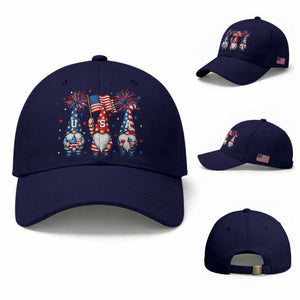 Red White Blue Gnomes Fireworks Baseball Cap Patriotic 4th Of July TS12 Baseball Cap Universal Fit Dark Blue Print Your Wear