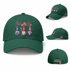 Red White Blue Gnomes Fireworks Baseball Cap Patriotic 4th Of July TS12 Baseball Cap Universal Fit Irish Green Print Your Wear