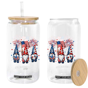 Red White Blue Gnomes Fireworks Glass Can Patriotic 4th Of July TS12 Print Your Wear
