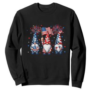 Red White Blue Gnomes Fireworks Sweatshirt Patriotic 4th Of July TS12 Black Print Your Wear