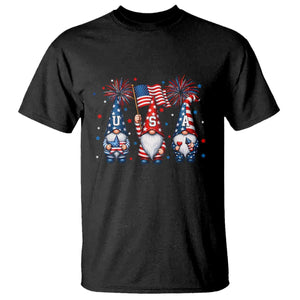 Red White Blue Gnomes Fireworks T Shirt Patriotic 4th Of July TS12 Black Print Your Wear