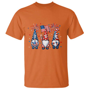 Red White Blue Gnomes Fireworks T Shirt Patriotic 4th Of July TS12 Orange Print Your Wear