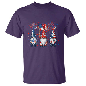 Red White Blue Gnomes Fireworks T Shirt Patriotic 4th Of July TS12 Purple Print Your Wear