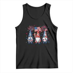 Red White Blue Gnomes Fireworks Tank Top Patriotic 4th Of July TS12 Black Print Your Wear