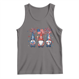Red White Blue Gnomes Fireworks Tank Top Patriotic 4th Of July TS12 Deep Heather Print Your Wear
