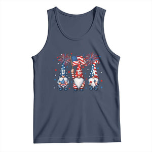 Red White Blue Gnomes Fireworks Tank Top Patriotic 4th Of July TS12 Navy Print Your Wear