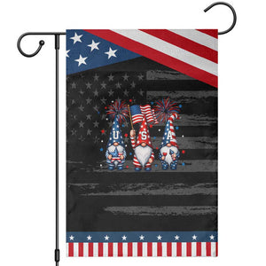 Red White Blue Gnomes Fireworks Patriotic Garden Flag 4th Of July Gift TS12 Distressed Black Blue Print Your Wear
