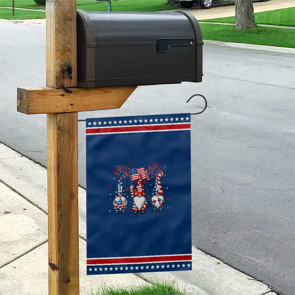 Red White Blue Gnomes Fireworks Patriotic Garden Flag 4th Of July Gift TS12 Classic Blue Red Print Your Wear