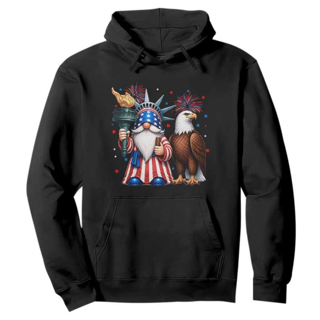 Funny Statue Of Liberty Gnome Hoodie Patriotic 4th Of July TS12 Black Print Your Wear