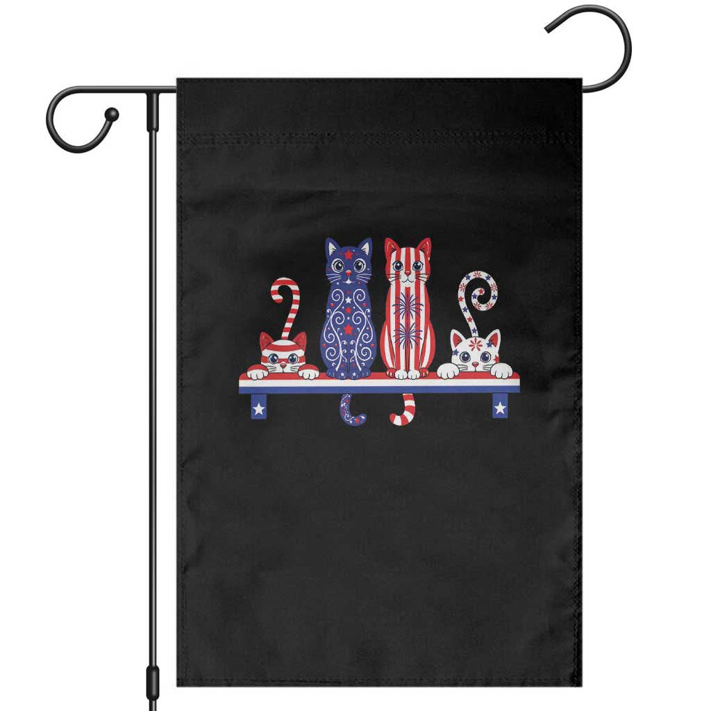 Red White And Blue Cute Cats Garden Flag Patriotic Pet Lover TS12 Black Print Your Wear
