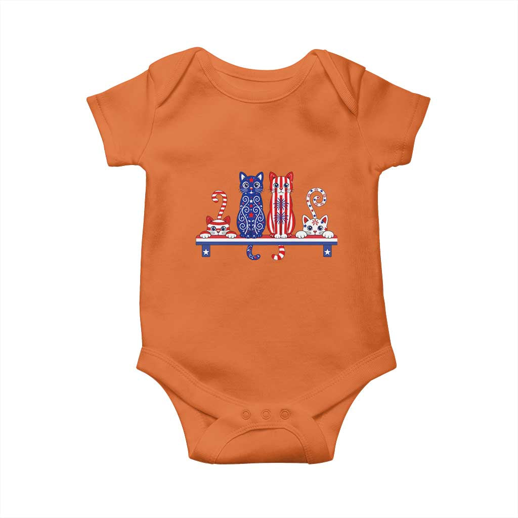 Red White And Blue Cute Cats Baby Onesie Patriotic Pet Lover TS12 Orange Print Your Wear