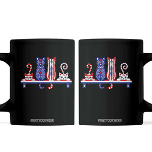 Red White And Blue Cute Cats Coffee Mug Patriotic Pet Lover TS12 Black Print Your Wear