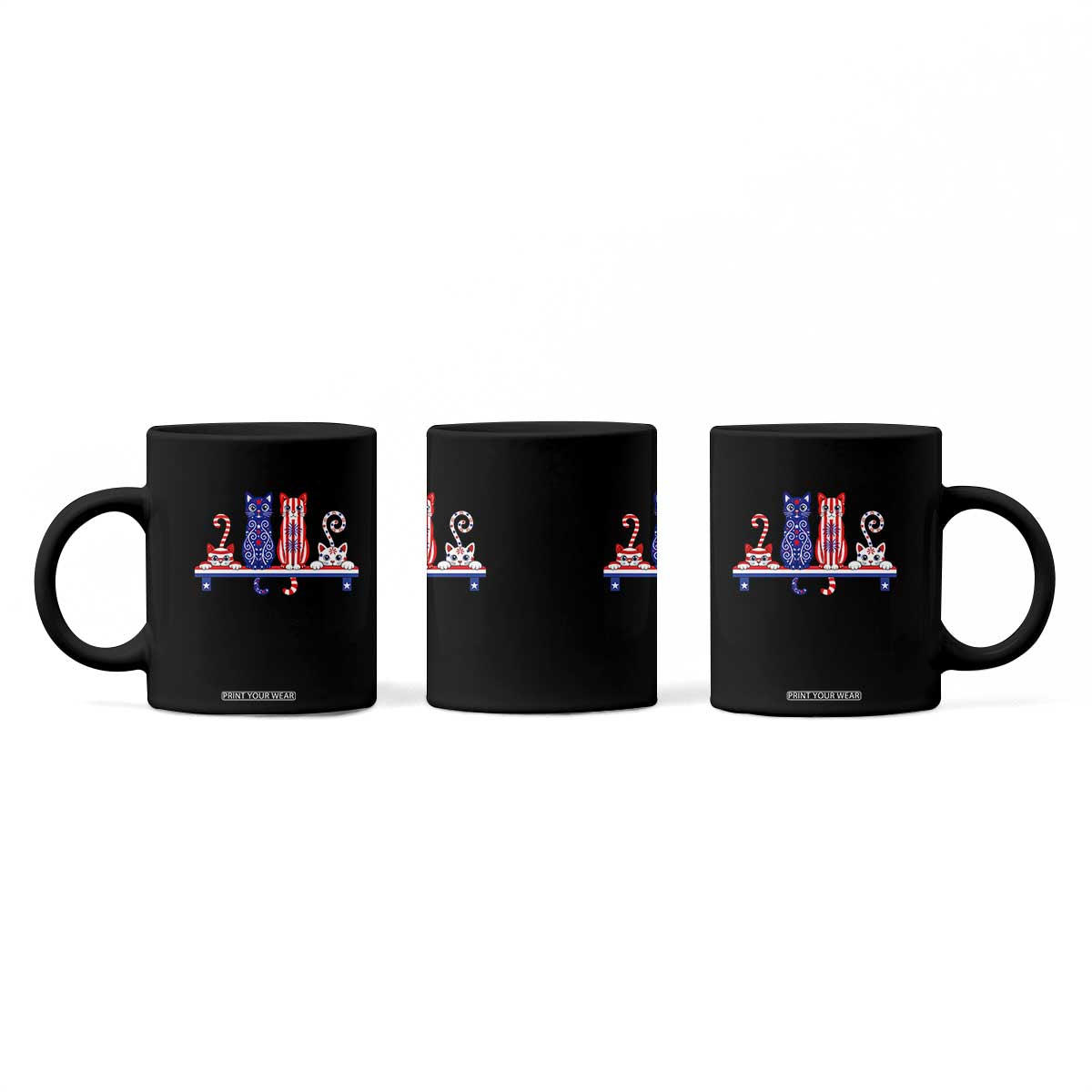 Red White And Blue Cute Cats Coffee Mug Patriotic Pet Lover TS12 Print Your Wear