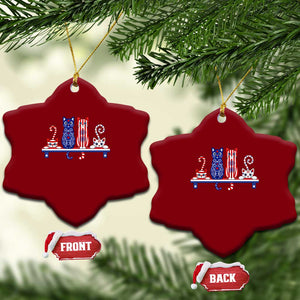 Red White And Blue Cute Cats Ceramic Ornament Patriotic Pet Lover TS12 Print Your Wear