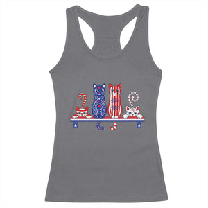 Red White And Blue Cute Cats Racerback Tank Top Patriotic Pet Lover TS12 Charcoal Print Your Wear
