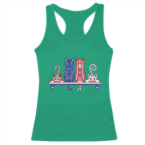 Red White And Blue Cute Cats Racerback Tank Top Patriotic Pet Lover TS12 Irish Green Print Your Wear