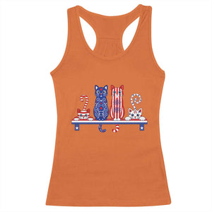 Red White And Blue Cute Cats Racerback Tank Top Patriotic Pet Lover TS12 Orange Print Your Wear