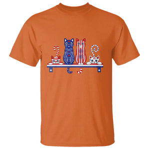 Red White And Blue Cute Cats T Shirt Patriotic Pet Lover TS12 Orange Print Your Wear