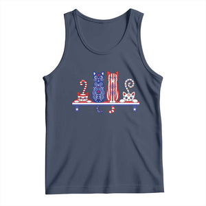 Red White And Blue Cute Cats Tank Top Patriotic Pet Lover TS12 Navy Print Your Wear