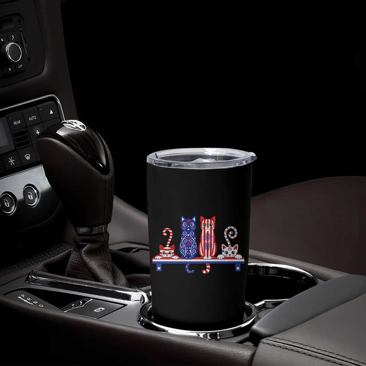 Red White And Blue Cute Cats Tumbler Cup Patriotic Pet Lover TS12 Print Your Wear