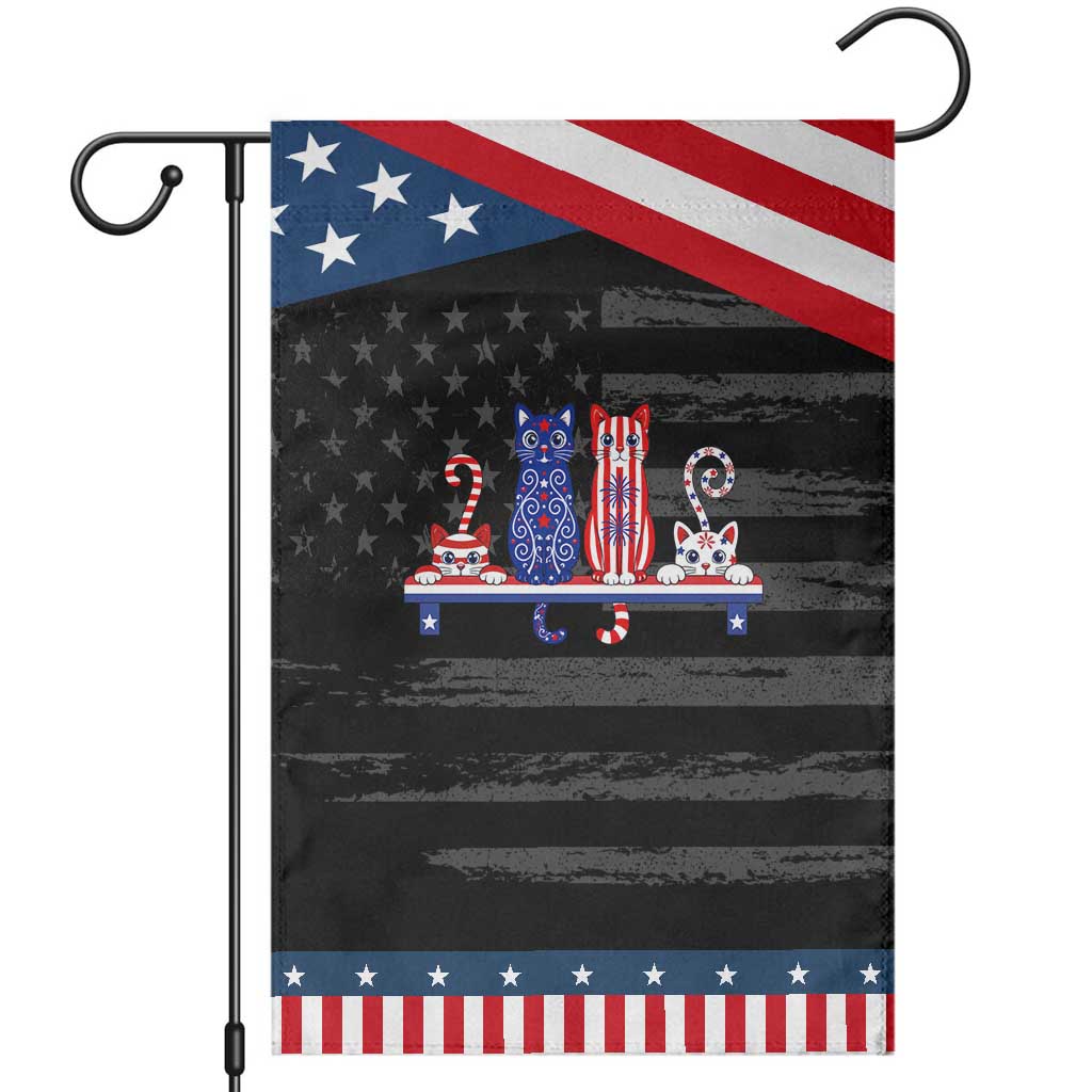 Red White And Blue Cute Cats Patriotic Garden Flag Pet Lover Gift TS12 Distressed Black Blue Print Your Wear