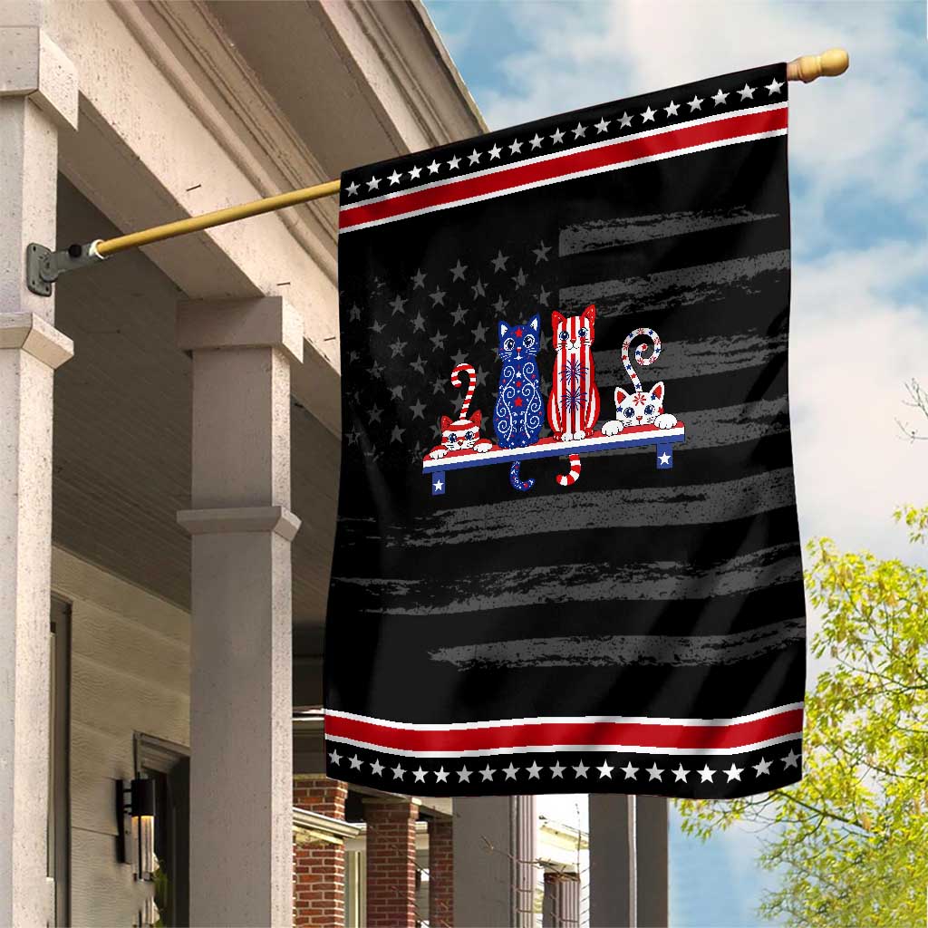 Red White And Blue Cute Cats Patriotic Garden Flag Pet Lover Gift TS12 Distressed Black Red Print Your Wear