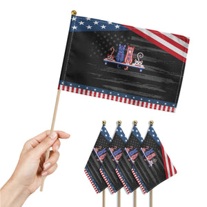 Red White And Blue Cute Cats Patriotic Handheld Flag Pet Lover Gift TS12 Print Your Wear