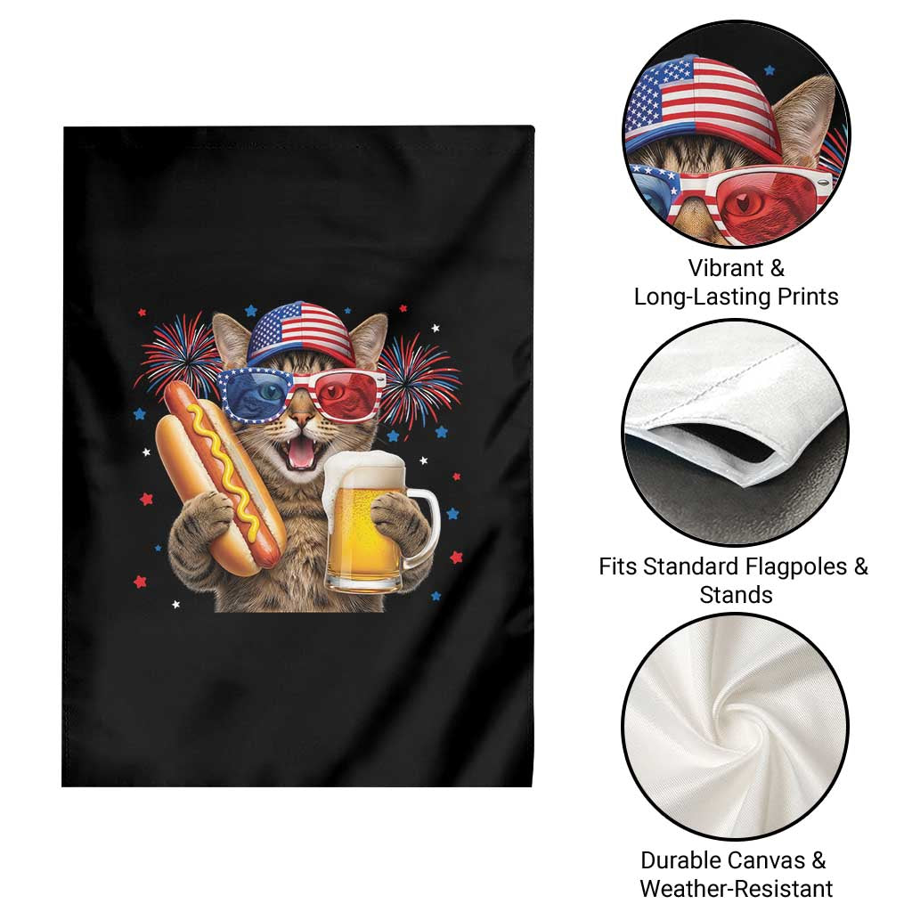 Beer And Hotdog Cat Garden Flag Fourth Of July Celebration TS12 Print Your Wear