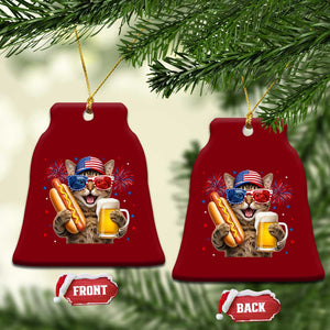 Beer And Hotdog Cat Ceramic Ornament Fourth Of July Celebration TS12 Print Your Wear