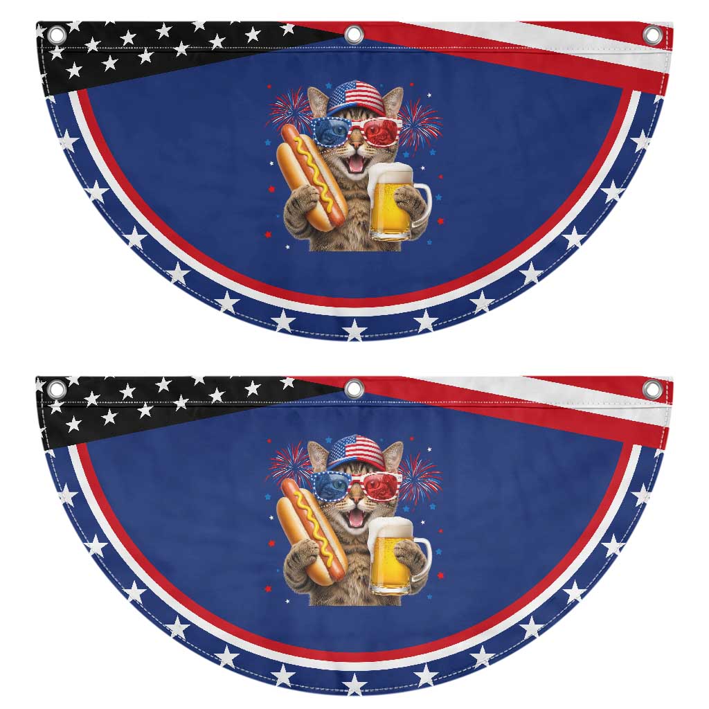 Beer And Hotdog Cat Patriotic Fan Flag Fourth Of July Celebration TS12 2pcs pack Classic Navy Print Your Wear