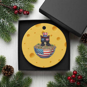 Funny Black Cats Eat Ramen Ceramic Ornament American Flag 4th Of July TS12 1pc Yellow Cheese Print Your Wear