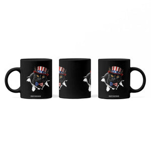 Funny Black Cat With Uncle Sam Hat Coffee Mug Patriotic Pet Lover TS12 Print Your Wear