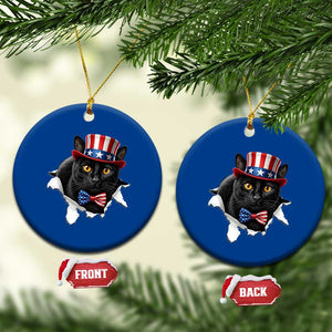 Funny Black Cat With Uncle Sam Hat Ceramic Ornament Patriotic Pet Lover TS12 1pc Blue Print Your Wear