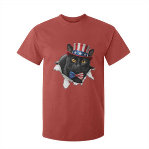 Funny Black Cat With Uncle Sam Hat T Shirt For Kid Patriotic Pet Lover TS12 Red Print Your Wear