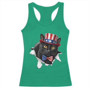Funny Black Cat With Uncle Sam Hat Racerback Tank Top Patriotic Pet Lover TS12 Irish Green Print Your Wear
