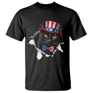 Funny Black Cat With Uncle Sam Hat T Shirt Patriotic Pet Lover TS12 Black Print Your Wear