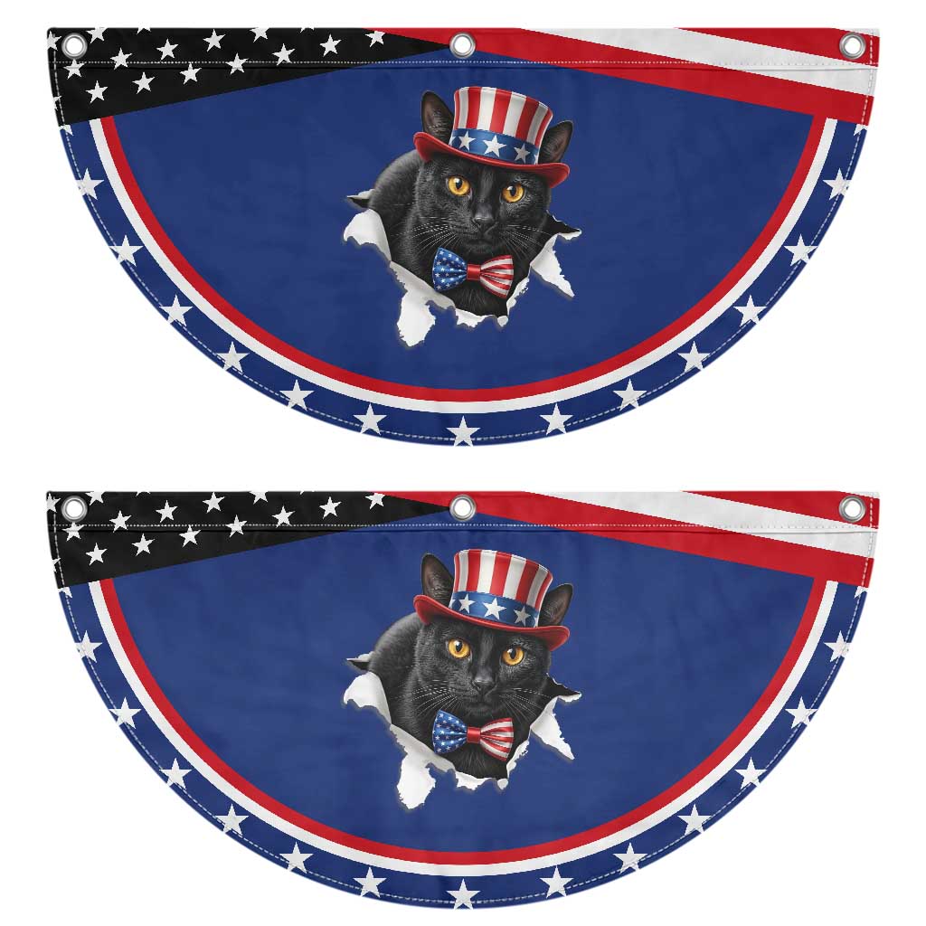 Funny Black Cat With Uncle Sam Hat Patriotic Fan Flag Pet Lover Gift TS12 2pcs pack Classic Navy Print Your Wear