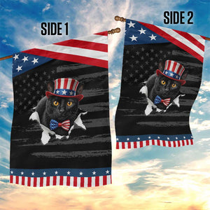 Funny Black Cat With Uncle Sam Hat Patriotic Garden Flag Pet Lover Gift TS12 Print Your Wear
