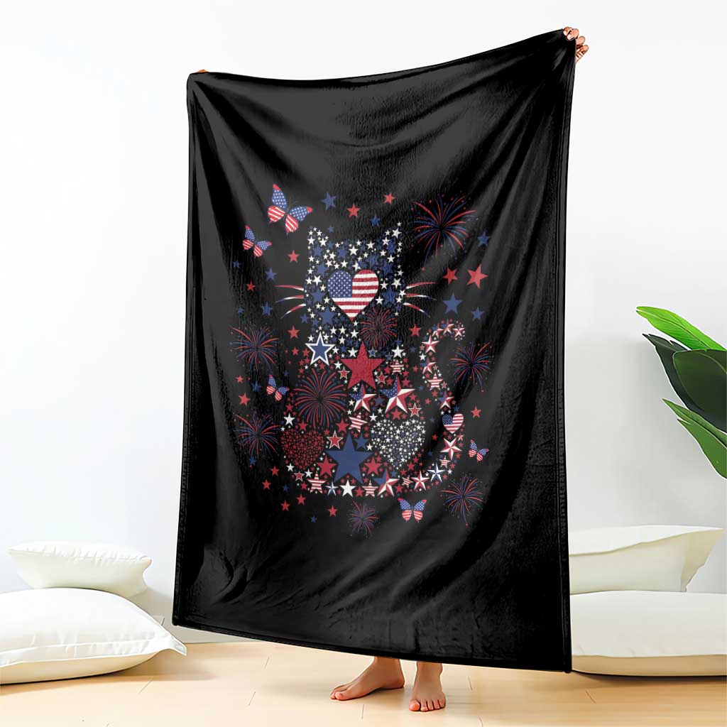 Funny Patriotic Cat Lover Throw Blanket 4th Of July Freedom TS12 Print Your Wear