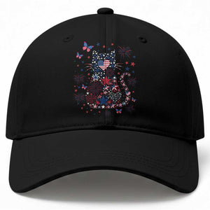Funny Patriotic Cat Lover Baseball Cap 4th Of July Freedom TS12 Print Your Wear