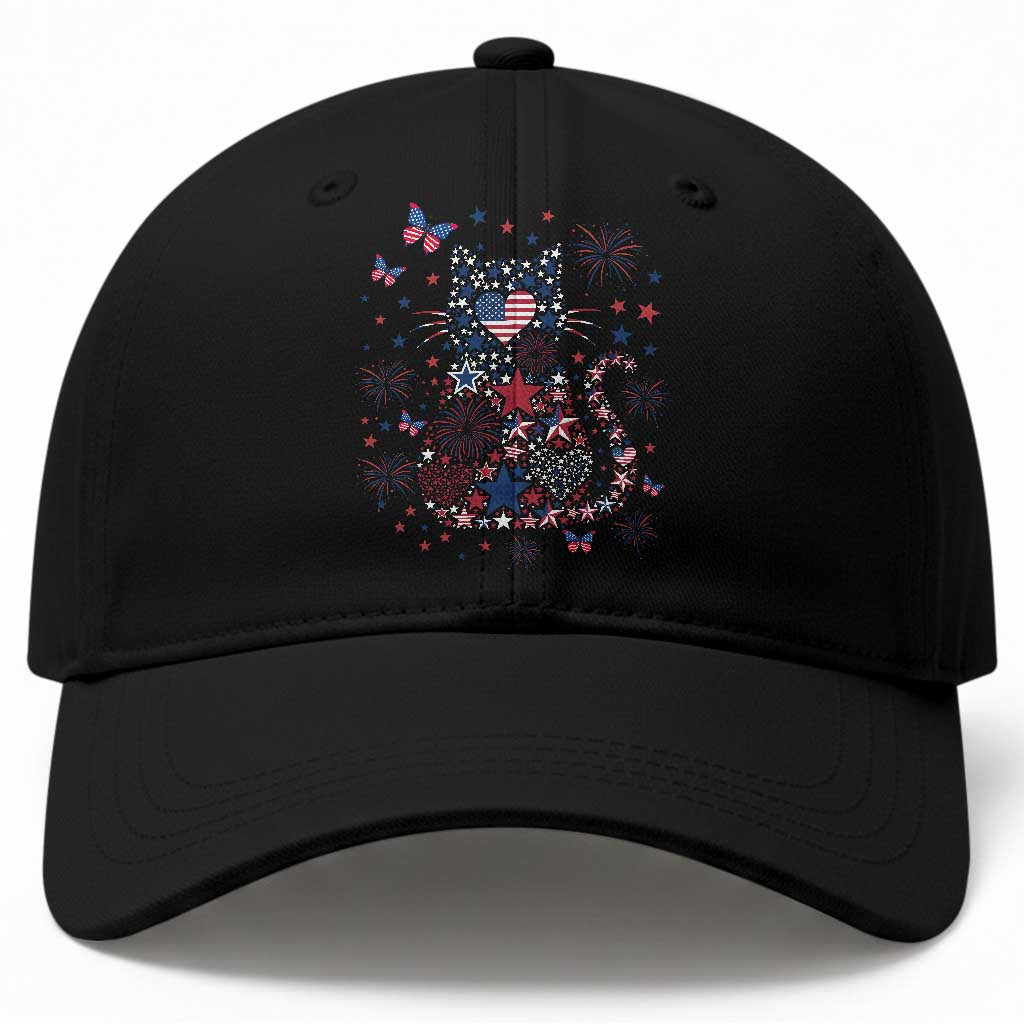 Funny Patriotic Cat Lover Baseball Cap 4th Of July Freedom TS12 Print Your Wear