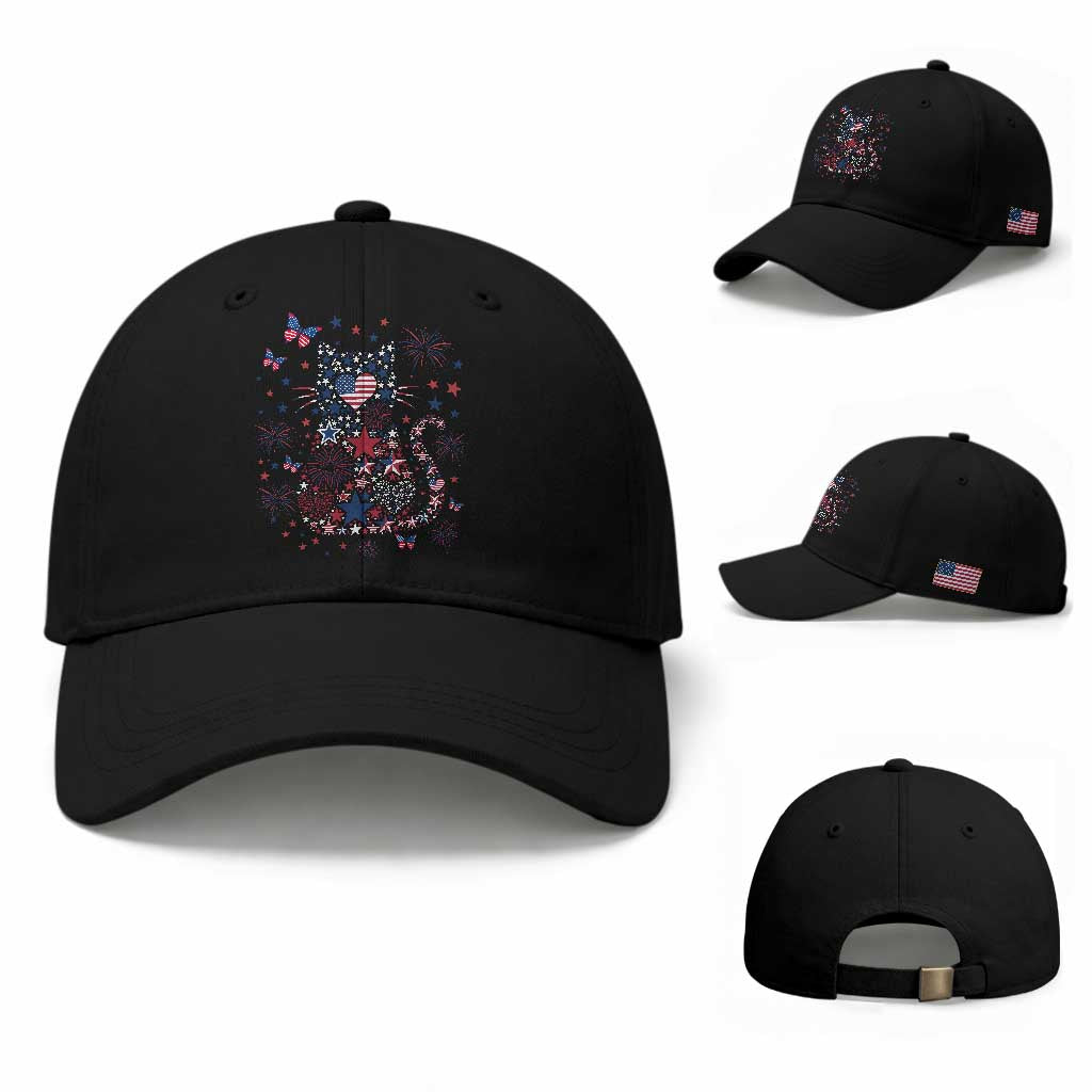 Funny Patriotic Cat Lover Baseball Cap 4th Of July Freedom TS12 Baseball Cap Universal Fit Black Print Your Wear