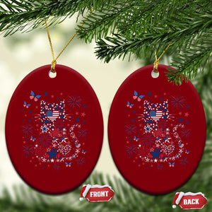 Funny Patriotic Cat Lover Ceramic Ornament 4th Of July Freedom TS12 Print Your Wear