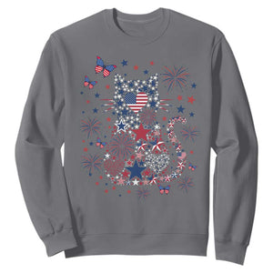 Funny Patriotic Cat Lover Sweatshirt 4th Of July Freedom TS12 Charcoal Print Your Wear