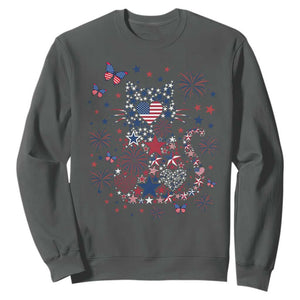 Funny Patriotic Cat Lover Sweatshirt 4th Of July Freedom TS12 Dark Heather Print Your Wear