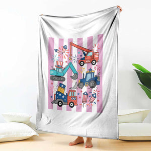 Red White And Blue Construction Crew Throw Blanket Patriotic Kids 4th Of July TS12 Print Your Wear