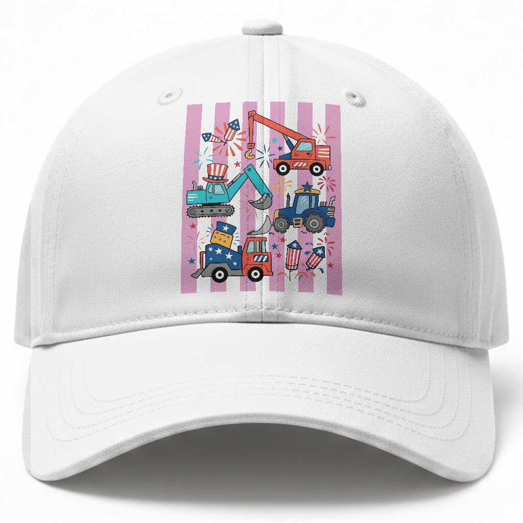 Red White And Blue Construction Crew Baseball Cap Patriotic Kids 4th Of July TS12 Print Your Wear
