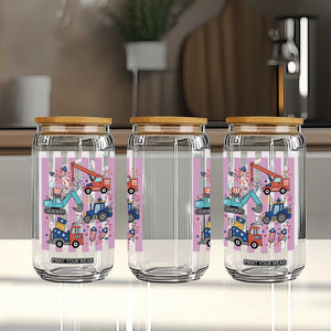 Red White And Blue Construction Crew Glass Can Patriotic Kids 4th Of July TS12 Print Your Wear
