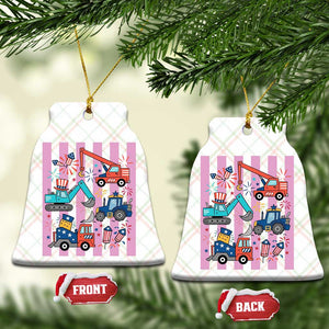 Red White And Blue Construction Crew Ceramic Ornament Patriotic Kids 4th Of July TS12 Print Your Wear